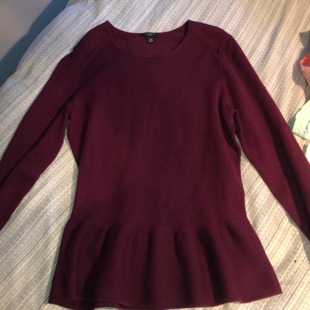 Peplum long sleeve sweater top